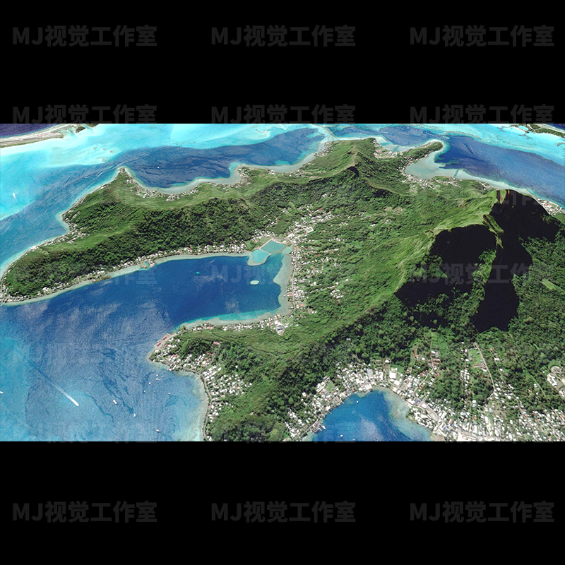 地形地貌鸟瞰海岛海洋山脉海岸线3D模型建模素材blender三维677-图1