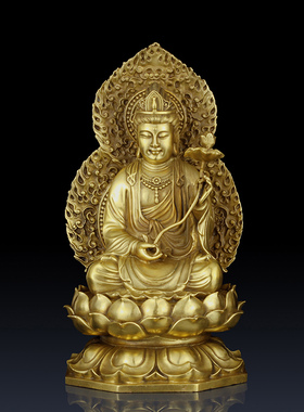纯黄铜本命佛摆件家居本命佛属羊猴本命佛工艺品摆件家饰佛像