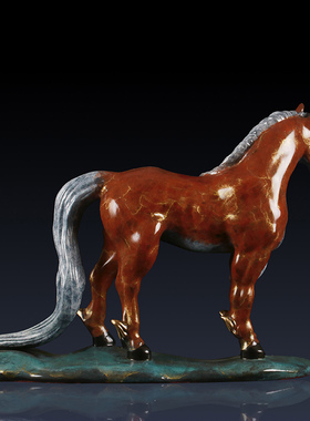 纯黄铜独角兽马工艺品摆件家居饰品唐马办公室装饰品铜马礼品摆设