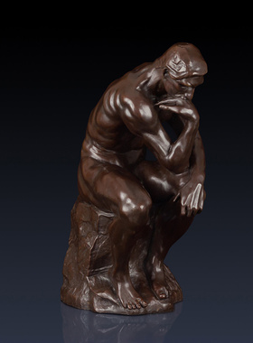 纯黄铜思想者摆件家居装饰摆件铜雕塑办公室饰品铜制工艺品摆件