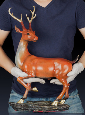 纯铜梅花鹿摆件办公室装饰品家居客厅饰品铜鹿礼品工艺品铜鹿摆件