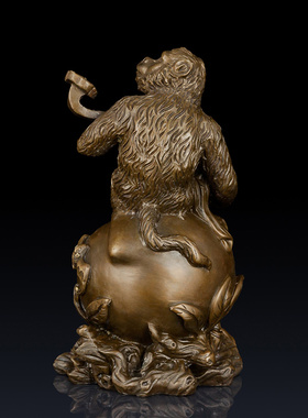 纯铜如意猴工艺品摆件铜猴子装饰品家居饰品铜猴子办公室饰品摆件