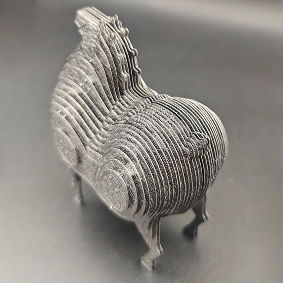 铜钱纹唐马 3D金属立体拼图DIY手工模型玩具礼品小摆件益智拼装