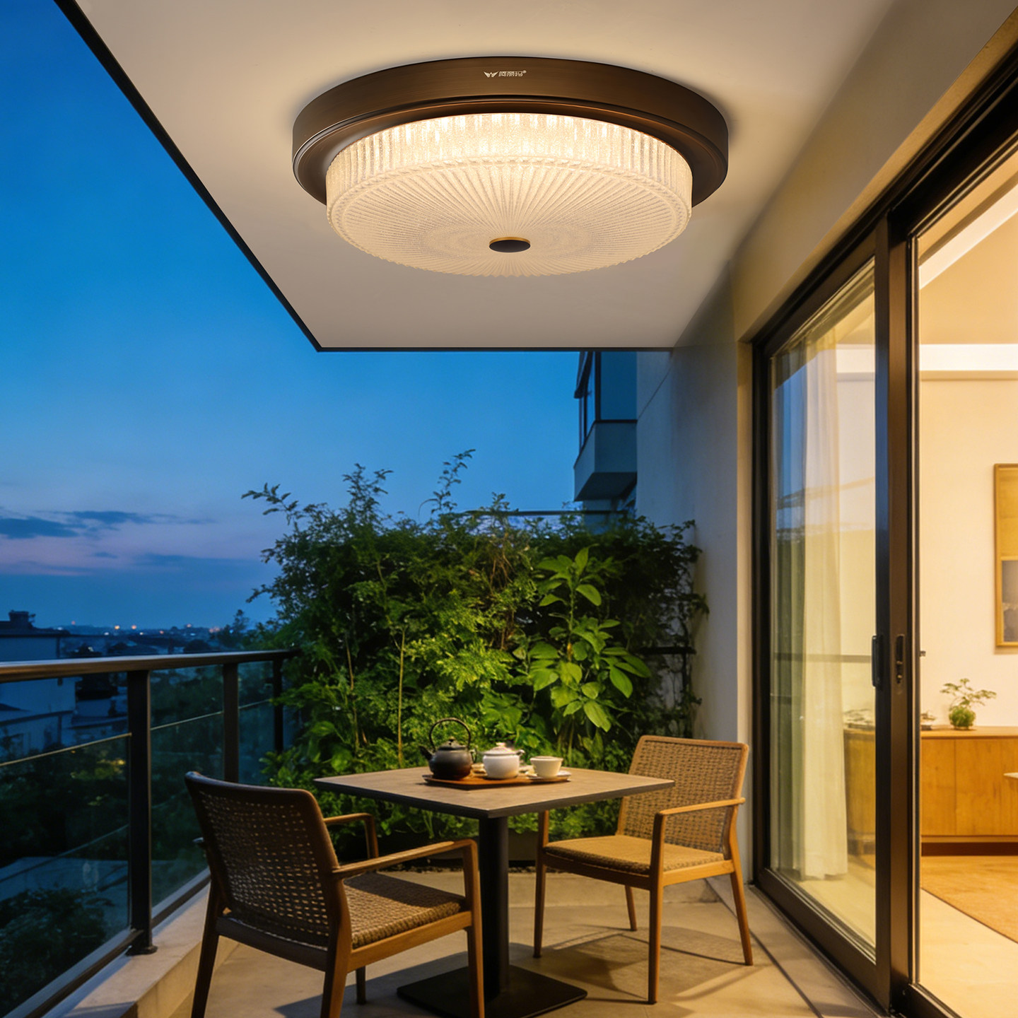 新中式吸顶灯阳光房玻璃门口美式卧室阳台灯户外大门感应别墅室外,淘宝优惠券,粉丝福利购,淘宝优惠卷