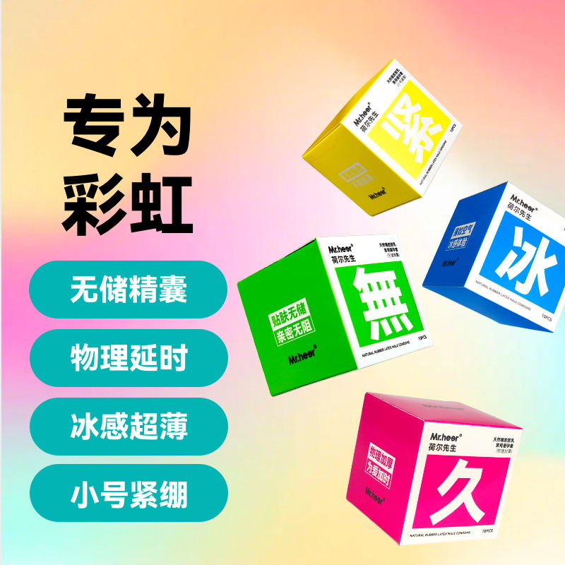 Mr.heer荷尔先生超感系列同志安全套冰感紧绷加厚避孕套男 - 图0