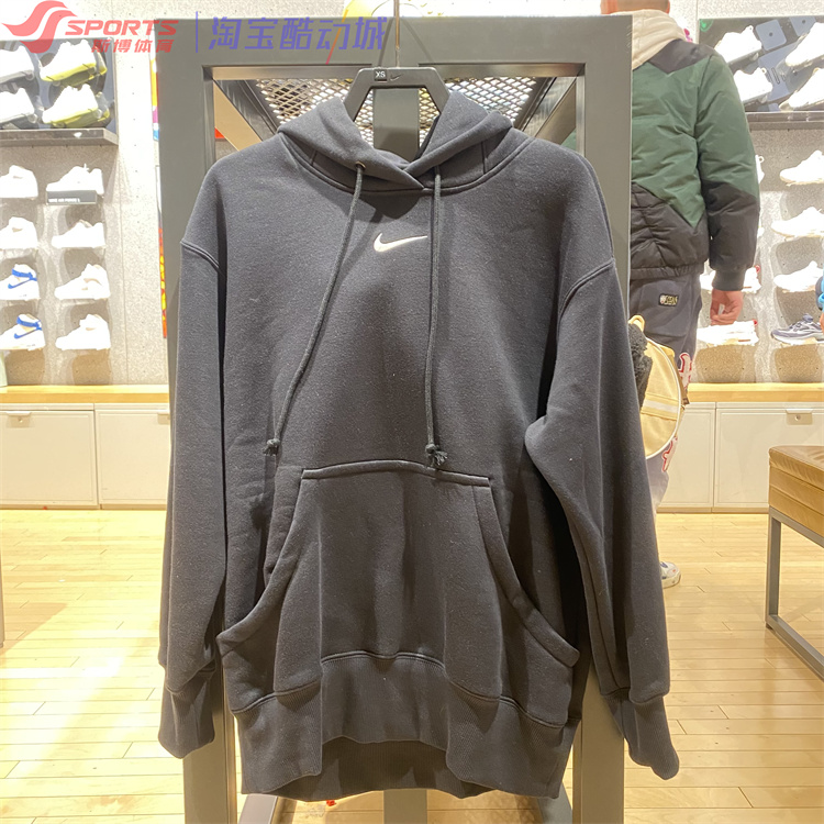 Nike/耐克卫衣女子刺绣小标加绒保暖休闲运动连帽套头衫 DQ5861