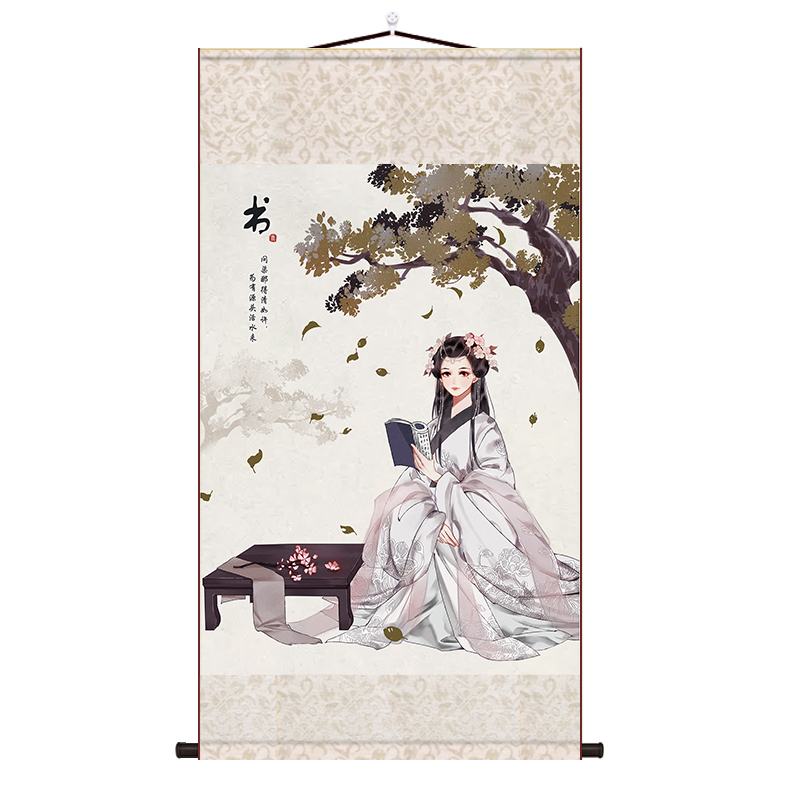 八雅琴棋书画茶室字画客厅酒楼卷轴挂画餐厅墙面玄关装饰画仕女图 - 图3