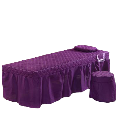 Thickened beauty bed cover single piece physiotherapy massage bed with hole square head bed skirt massage sheet bed cover shampoo bed purple