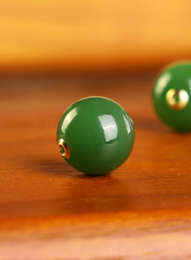 俄料碧玉散珠18k金镶嵌