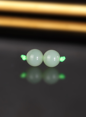 天然俄料和田玉粉青散珠6mm 2180号 冰底羊脂玉碧玉配珠隔珠对珠