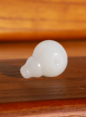 新疆和田白玉一体三通配饰苏工