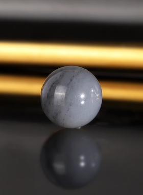 天然新疆和田玉青花散珠12mm 羊脂玉隔珠配珠单珠圆珠