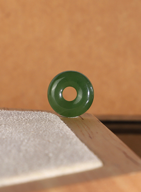 天然俄料碧玉散珠面包圈 11.7x4.3mm 2347号 阳绿和田玉配珠隔珠