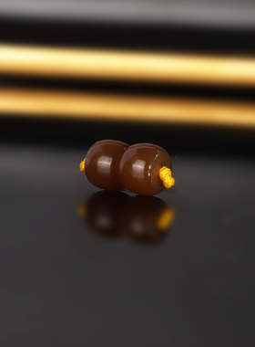 天然新疆且末糖和田玉直切散珠7x5.5mm 一对 1971号 红糖配珠隔珠