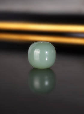 天然俄料碧玉粉青瓷白老型珠 360号 直径13x12mm 和田玉配珠散珠