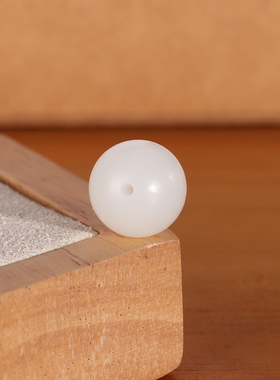 天然俄料田玉散珠12.3mm 257号 一级白 哑光羊脂白玉配珠隔珠