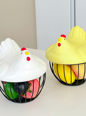 创意可爱母鸡收纳篮高级储物摆件