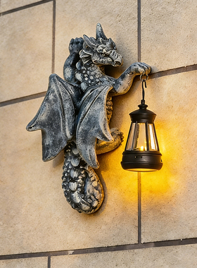欧式复古龙形壁挂装饰灯户外庭院灯具墙面壁挂式装饰摆件壁灯艺术