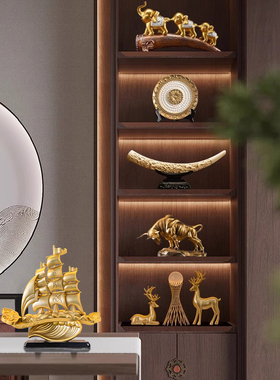 轻奢高档酒柜摆件软装搭配客厅