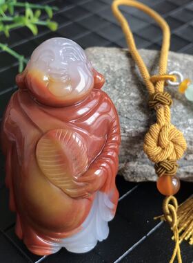 瑞皇翠天然黄龙玉三彩玉石佛公福禄寿大富大贵洪福齐天手把玩证书