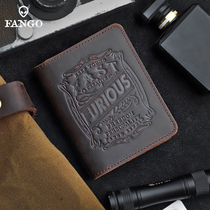 Motor Vehicle Driving License Leather Sleeve Personality Handmade Cow Leather Protective Sleeve Creative Driving License Driving License Two-in-one Body Bag