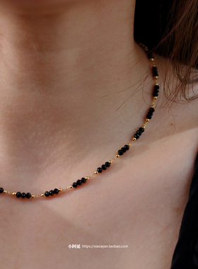 新品夏季锁骨链法式小众黑色