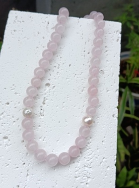 天然水晶粉水晶手链女款时尚百搭饰品礼物送女友闺蜜生日礼物