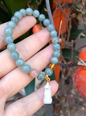 天然手链冰糯种蓝水翡翠葫芦手串小众设计款冷清感女