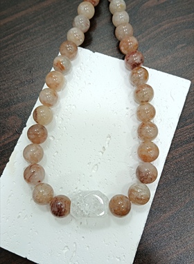 天然大颗粒13mm千层幽灵爆花白水晶轻奢小众设计感高级项链锁骨链