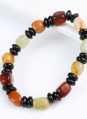 和田玉枣红色手链