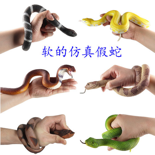 蛇玩具大全爬行动物蟒水蚺蛇蝰蛇海蛇毒蛇儿童认知假蛇静态小摆件 - 图2