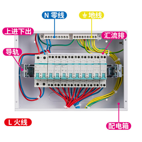 西门子汇流排空气开关连接条空开接线铜排1P+N汇流排双进双出回路