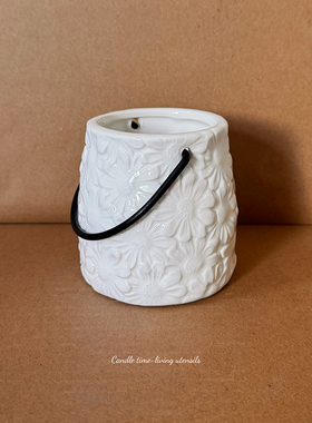 手提风灯陶瓷浮雕镂空兔子中灯节