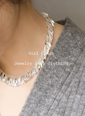 Girl Crush/【火树银花】麦穗亮片项链女锁骨链小众设计感脖颈链