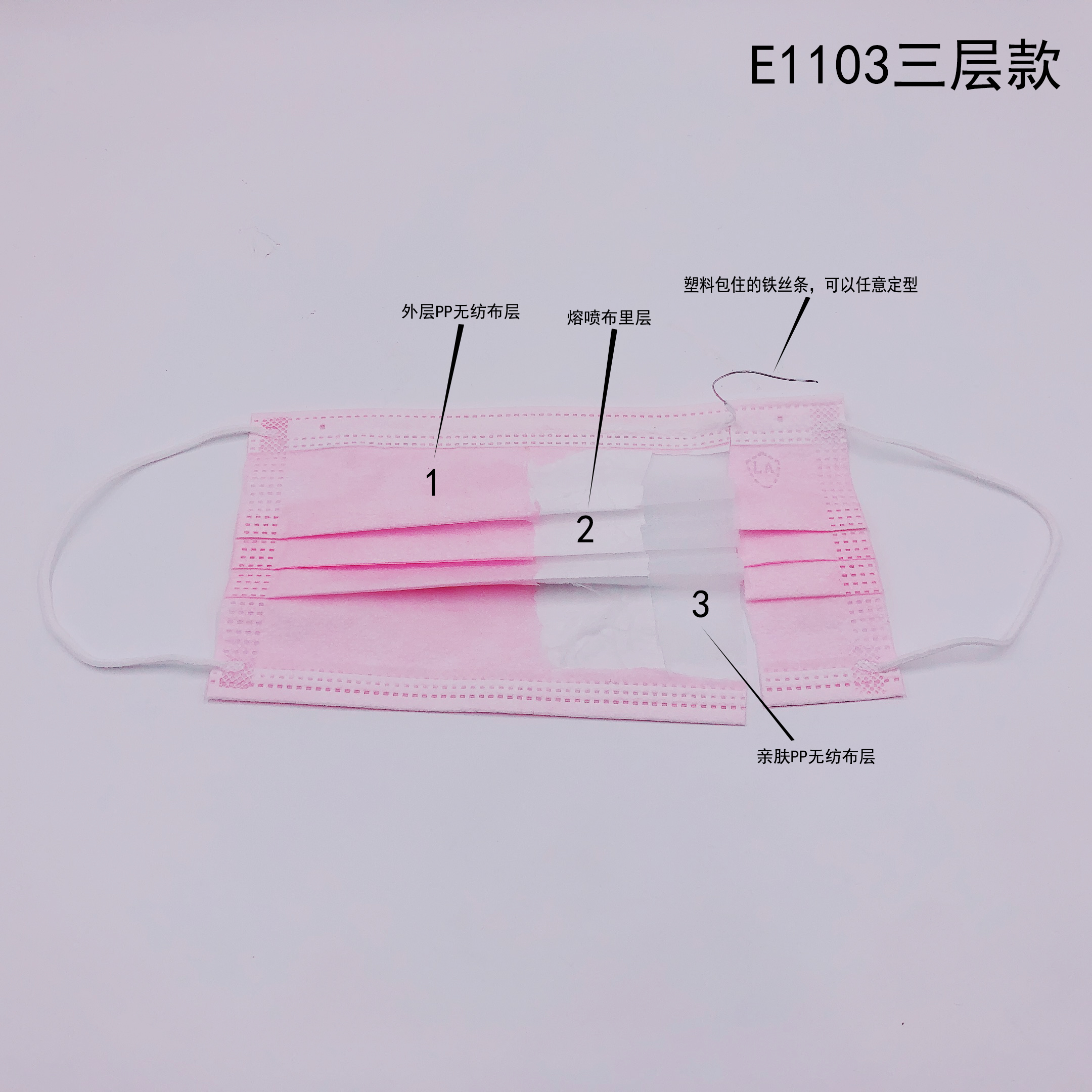 现货冠桦1116无纺布三层一次性口罩熔喷劳保防尘护蓝色鼻透气成人 - 图2