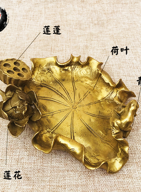 古城黄铜摆件办公桌烟灰缸