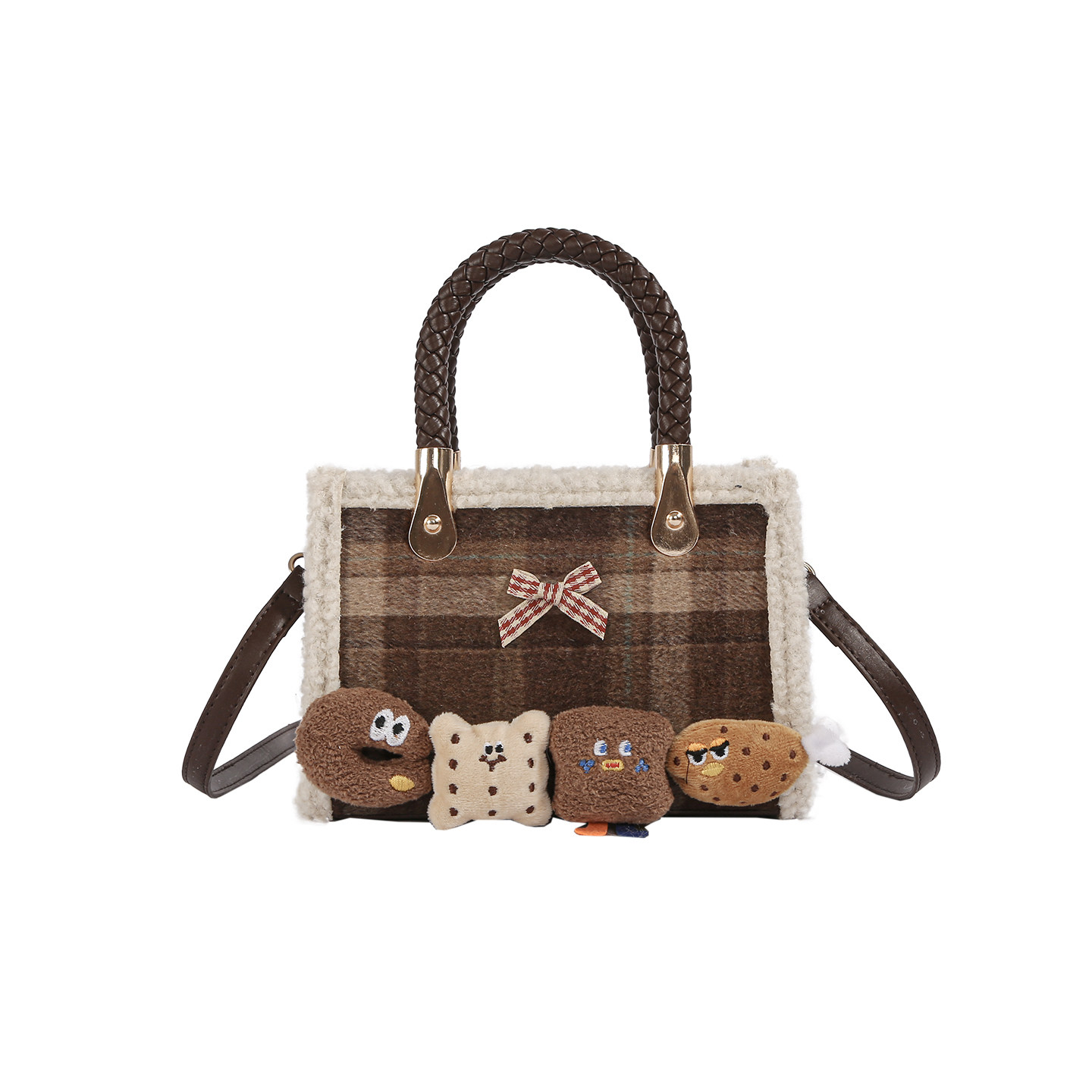 CHAIKAKILTER时尚格纹简约手提包包女2025冬季新款复古斜挎小方包,淘宝优惠券,粉丝福利购,淘宝优惠卷