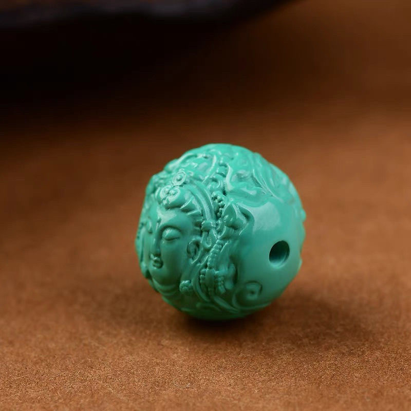 天然湖北绿松石雕刻观音珠金刚星月菩提猴头文玩手串配饰链,淘宝优惠券,粉丝福利购,淘宝优惠卷