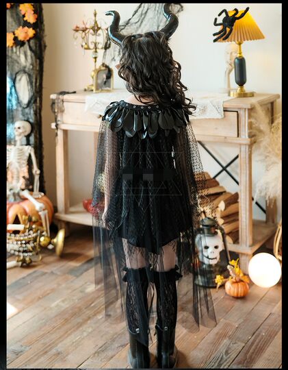 Vestido oscuro de Halloween del poliéster de las mujeres de la ropa del funcionamiento