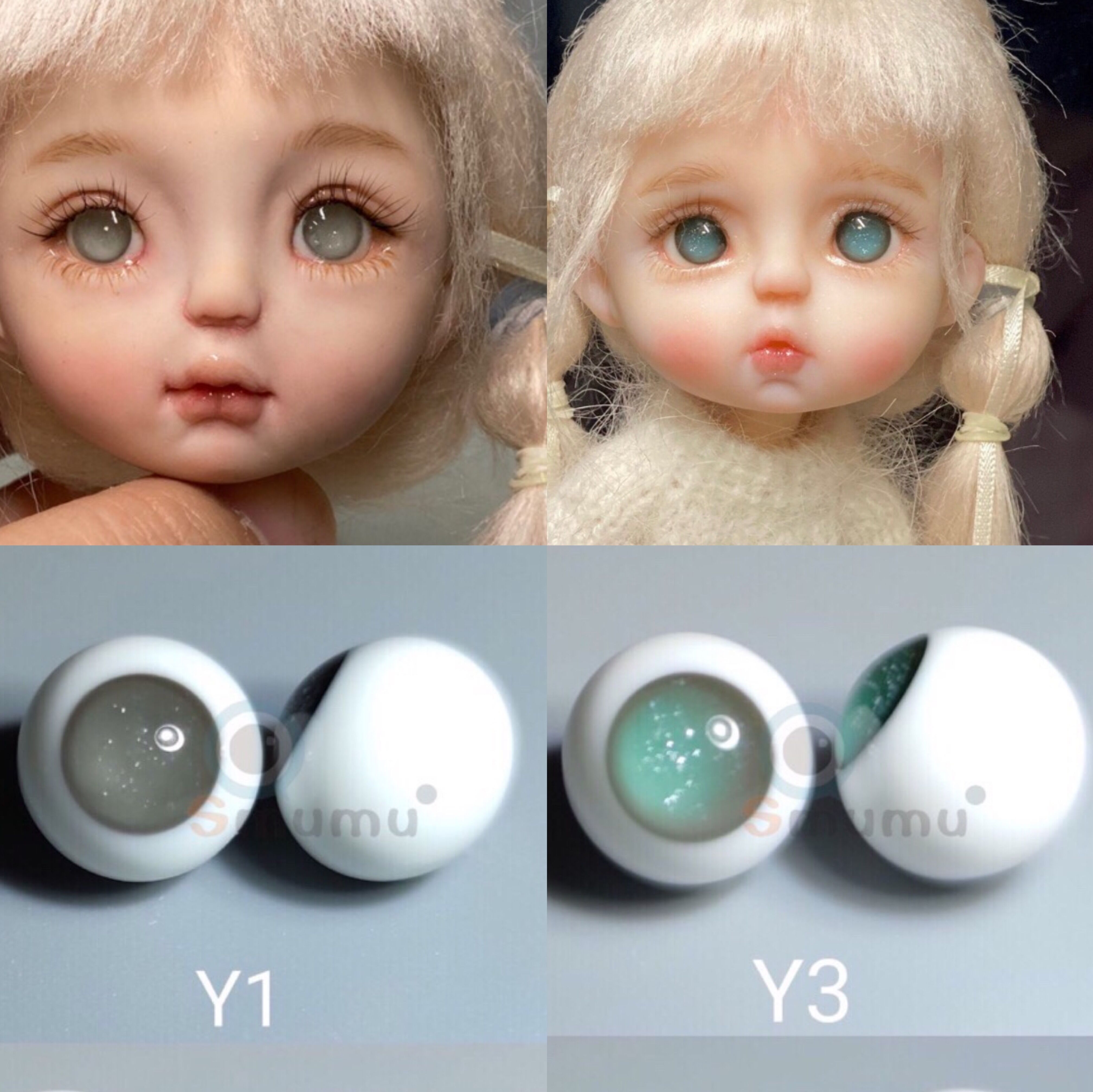 ob11玻璃眼珠可动眼球8mm 10mm 黑珍珠(Y系列)七彩星星眼现货 - 图2