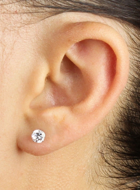 立方氧化锆白金复古女士耳钉