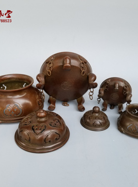仿古风纯铜檀香工艺品宣德炉