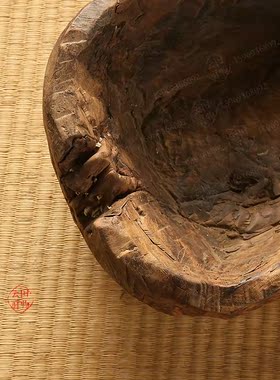 实木深果盘 现代家居装饰木器 样板间果蔬收纳木盒 桌面果篮 禅意
