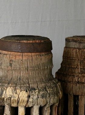 枯木摆件风化木轮轴装饰墙贴DIY