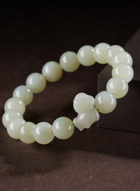 天然和田玉马上有钱手串男女本命年手链2026马年开运吉祥物礼物