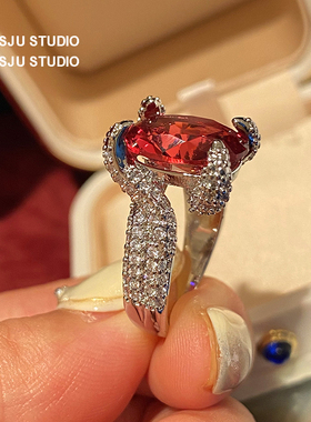 琚小姐优雅鸽血红宝石戒指