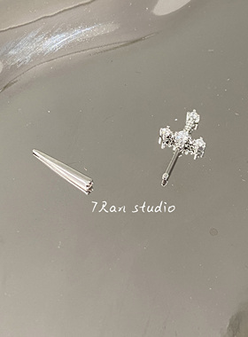 7 RanStudio 十字架宝剑恶魔钉耳轮钉小众耳骨钉钛钢耳针长款