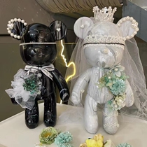Fluid Bear Wedding Dress Bear Handmade Diy Engagement Gift Wedding House Swing Piece Wedding Gift Birthday Gift Violence Bear Diy