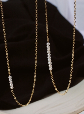 天然淡水小珍珠14K包金INS潮项链