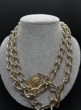 欧美回流简约百搭女王币项链 毛衣链 不限脖围可长可短004#